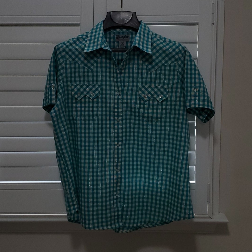 Wrangler Wrancher western shirt, snap front, short